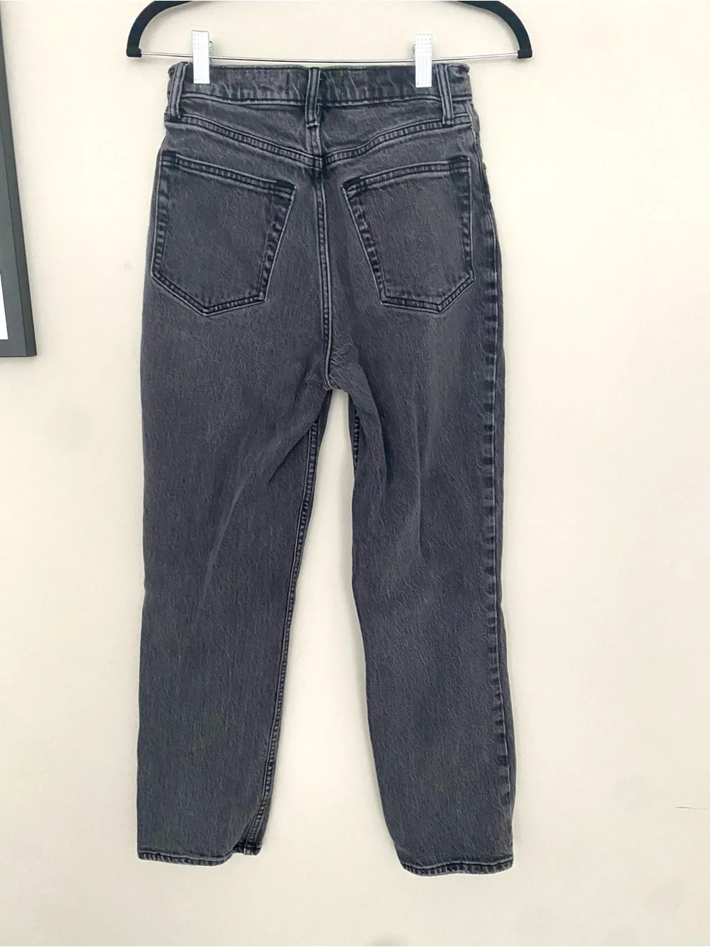 Abercrombie & Fitch 90’s Straight Ultra High Rise Curve Love Jeans Black 4 SHORT - Picture 6 of 7